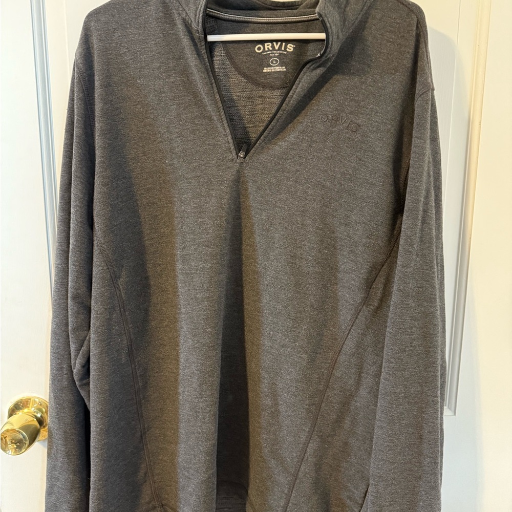 Orvis Men's Charcoal quarter zip